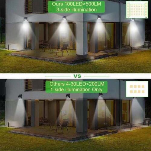 2021 New 100 LED Solar Power Light Outdoor Wireless Motion Sensor Wall Light Yard Lamp