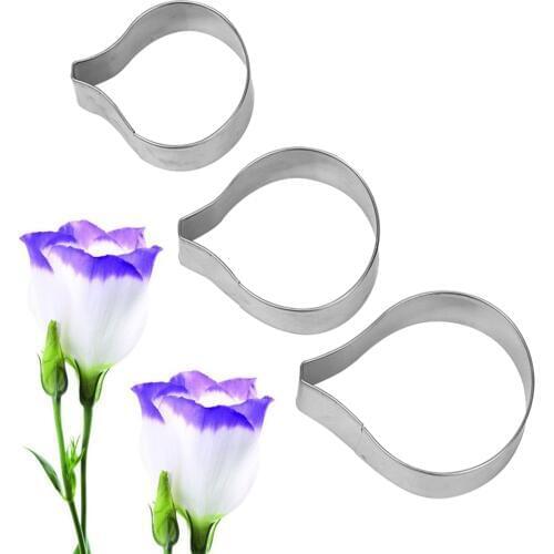 3pcs/set Stainless Steel Fondant Cake Baking Mold Pastry Cutter Biscuit Cookie Cutter Ginza Flower Shape Cookie Mold Bakeware
