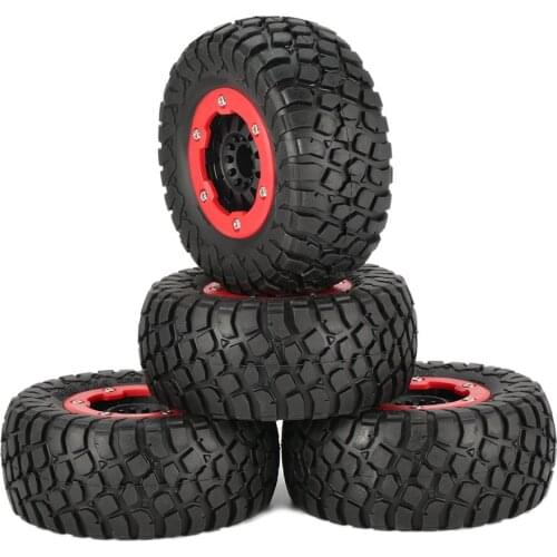 4Pcs AUSTAR AX-4008 113mm Short Truck Tyre For 1/10 Off-road Truck Crawler Racing RC Car Model Spare Parts Accessories