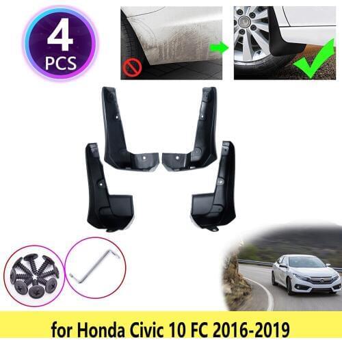 4PCS for Honda Civic 10 FC 2016 2017 2018 2019 New Mudguards Mudflaps Fender Mud Flap Splash Guards Protect Rear Car Accessories
