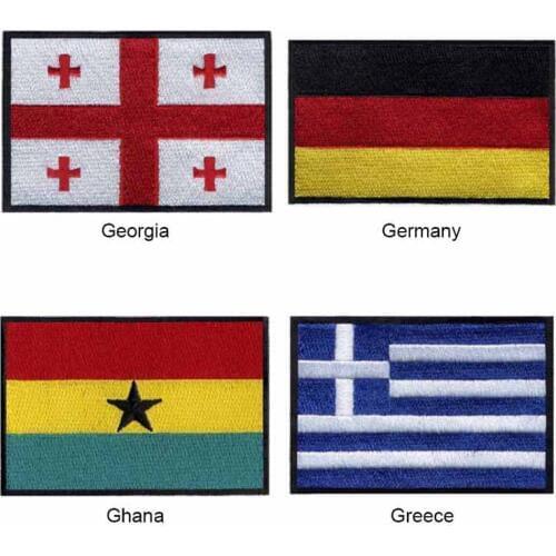 7.62cm wide Hungary Georgia,Greece,Guinea embroidery flag patch applique badge/world flag patch/country