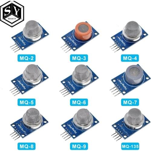 9 PCS/1 Lot Gas Detection Sensor Module MQ-2 MQ-3 MQ-4 MQ-5 MQ-6 MQ-7 MQ-8 MQ-9 MQ-135 Sensor Module Gas Sensor Starter Kit