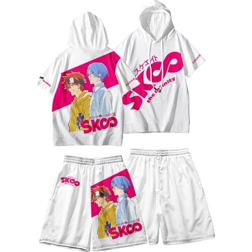 Anime SK8 the Infinity Langa Hasegawa Cosplay Short Sleeve Hoodies Reki Kyan Beach Shorts SK EIGHT Miya Chinen Summer Swimwear
