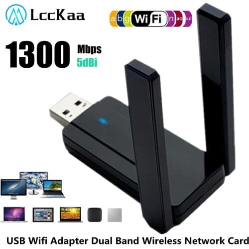 Wireless USB 1300Mbps WiFi Adapter Dual Band 2.4G/5Ghz USB 3.0 WIFI Lan Adapter Dongle 802.11ac With Antenna For Laptop Desktop