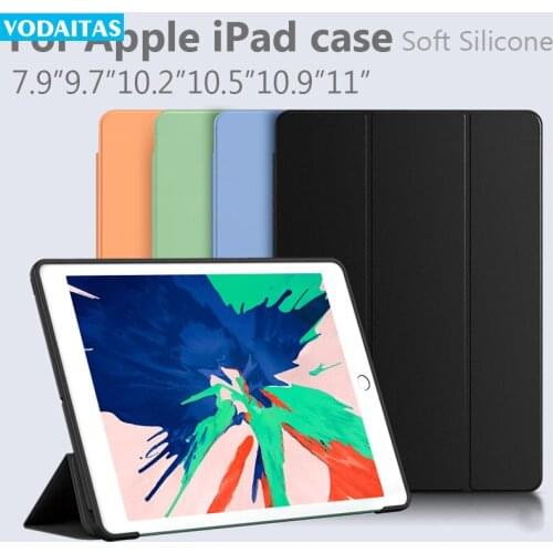 For iPad 9.7 2018 5th 6th Case Soft Silicone Back Protective Covers iPad 10.2 7th 8th Generation Case Air 4 Pro 11 M1 2021