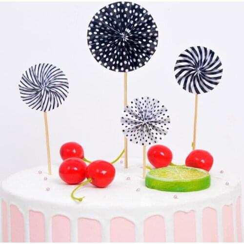 Birthday Party Shining Ins Wind Sunflower Folding Paper Flower Card Round Gold Silver Stamping Origami Fan Baking Cake Decor