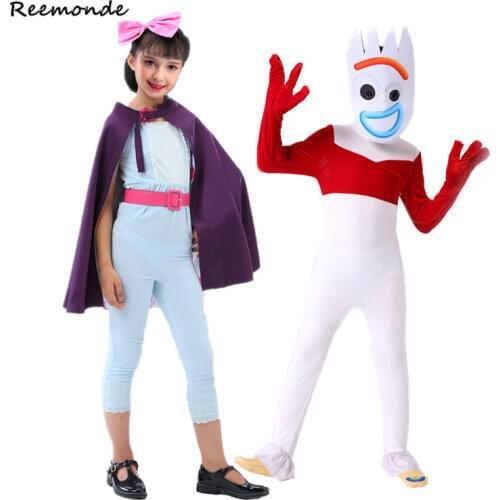 Kids Toy Bo Cloak Jumpsuit Cosplay Costume Forky 3D Print Zentai Bodysuit Girls Uniform Shepherdess Halloween Party