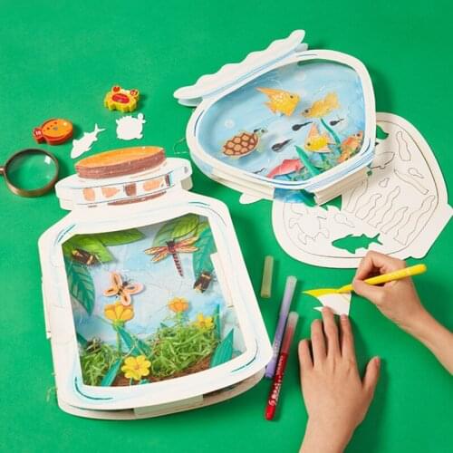 Children DIY The World In Bottle Handmade Craft Toys Materials Package Drawing Educational Kids Gift