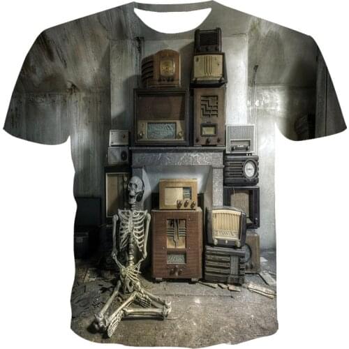 2021 Summer Casual Men Women Fashion New Short Sleeve Creativity Skull Print T-Shirts The 3D Printing Casual T Shirt Streetwear