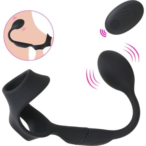 Toy For Men 10 Speed Adult Products Male Prostate Massager Prostate Stimulator Delay Ejaculation Ring Butt Plug Silicone