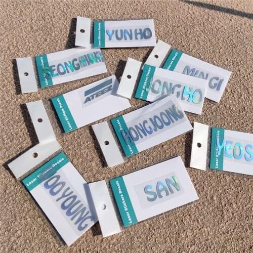 KPOP ATEEZ Combination Laser Sticker Notebook Phone Sticker Refrigerator Sticker HONG JOONG Name Sticker ATINY