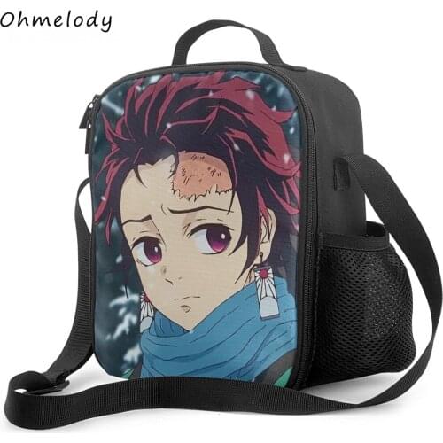 Cool Anime Cartoon Boys Girls Lunch Bags for School Insulated Crossbody Work Lunch Bags Cooler Bag for Picnic Hiking Party