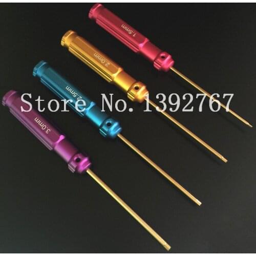 4Pcs/set Tools Kit Hex Screw Driver 1.5MM 2.0MM 2.5MM 3.0MM Colorful Total Length 174mm For RC Model Car Helicopter