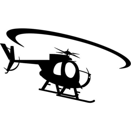 Car Stickers Flying Art Helicopter Cartoon Stickers PVC Car Decoration Decals Waterproof Sunscreen Black/white,15cm*9cm