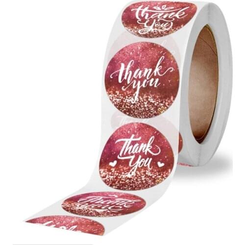 500pcs round heart Thank you seal Stickers Party Wedding Stickers Decoration Envelope Stationery Stickers