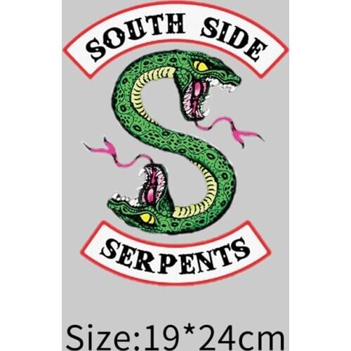 South Side Iron-on Transfers Patches For Clothing Vinyl Thermo Stickers Applique Diy Green Snake Thermotransfer Clothes Stripes