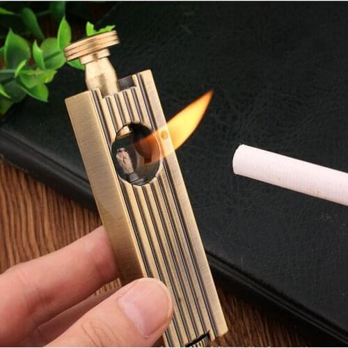 Nostalgic kerosene lighter. metal handmade trench machine oil lighter Smoking Gadgets For man 112G