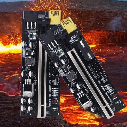 Newest VER009 USB3.0 PCI-E Riser VER 009C PLUS Express 1X 4x8x 16x Extender pcie Riser Adapter Card SATA 15pin to 6pin Power