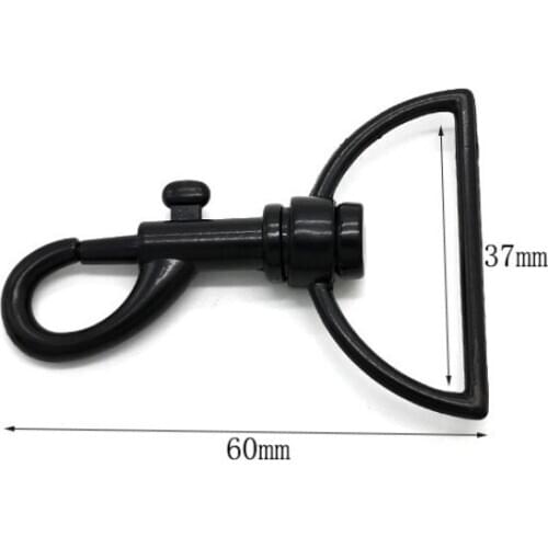 New High Quality Hardware Accessories Diy Inch Half Electrophoresis Key Chain Metal Black Rotating Hook Buckle Accessories