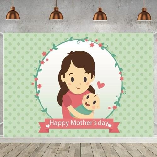 Best Love Mum And Baby Backdrop For Photography Table Decor Happy Mothers Day Celebration Family Party Photo Background