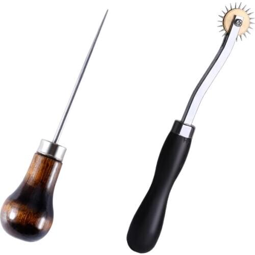 Nonvor Professional stainless steel leather wheel gear single gourd cone sewing leather craft tool gear kit sewing machines DIY