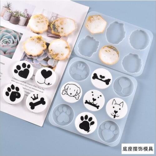 Transparent Silicone Mould Dried Flower Resin Decorative Craft DIY Pet tag irregular base Mold epoxy resin molds for jewelry