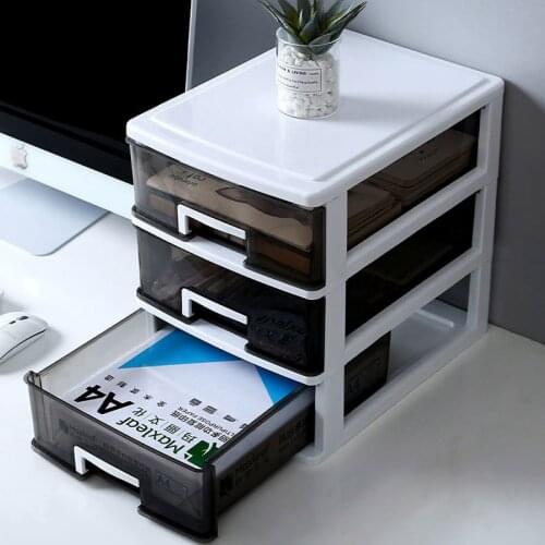 Transparent desktop storage box small drawer type storage cabinet on desk plastic stationery glove box mini storage box