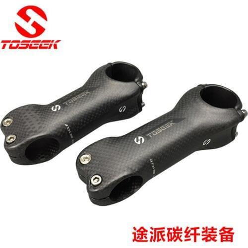 S121 Bicycle Stem TOSEEK full carbon fiber black handlebar 3KUD texture 6 degree 17 degree bicycle parts 28.6*31.8mm