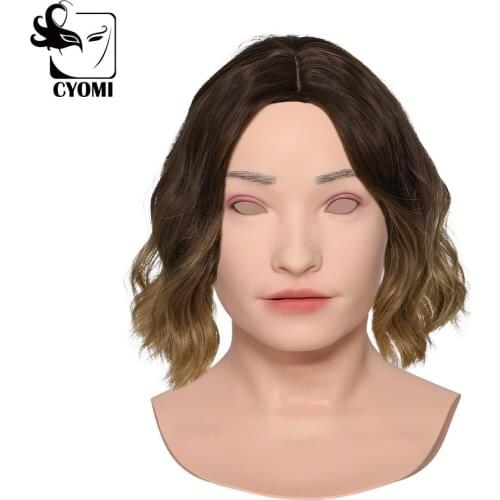 CYOMI Asian square-face image hoax handmade silicone face mask cosplay costumes Stage props April fools day pranks for man
