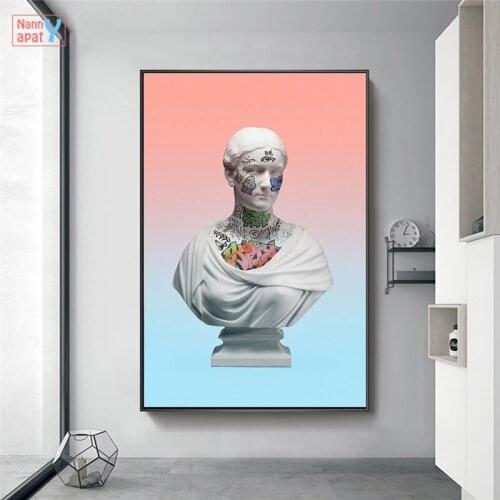 Nordic Abstract Canvas Art Poster Vaporwave Sculpture Graffiti Art Of David Canvas Painting Wall Art Prints Modern Home Decor