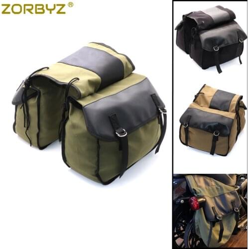 ZORBYZ Large Capacity Motorcycle Canvas Saddle Travel Tool Back Seat Bags Pannier Bag Saddlebag For Harley Honda Yamaha Suzuki