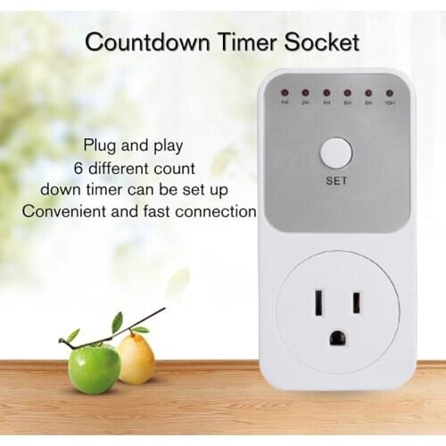 Countdown Timer Switch Smart Control Plug-In Socket Auto Shut Off Outlet Automaticl Turn Off Electronic Device