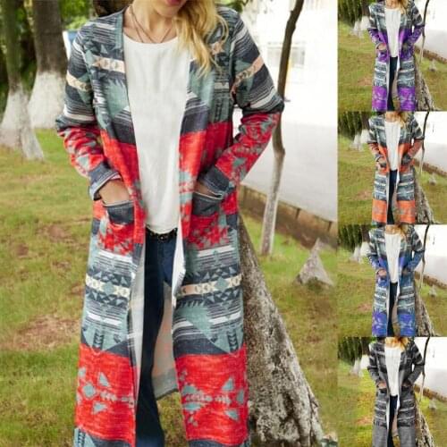 Autumn Winter Stylish Thickened Geometric Print Windbreaker Women Women Coat Geometric Print Streetwear