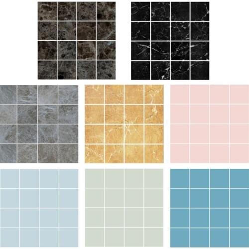 10pcs Waterproof Tiles Mosaic Sticker Kitchen Bath Toilet Adhesive Modern Simplicity Mildew-proof Moisture-proof PVC Wallpaper