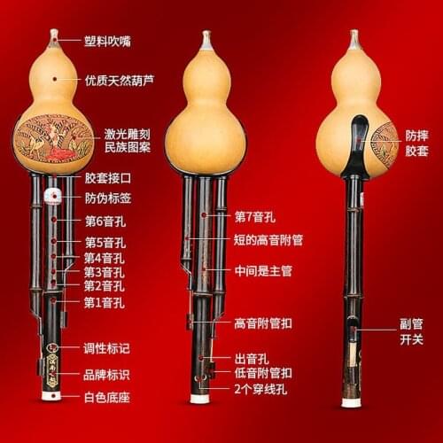 High Quality Learner Music Instruments Great Sound Hulusi Cucurbit instrument Flute A/C/bB/D/F/G Tone Flute