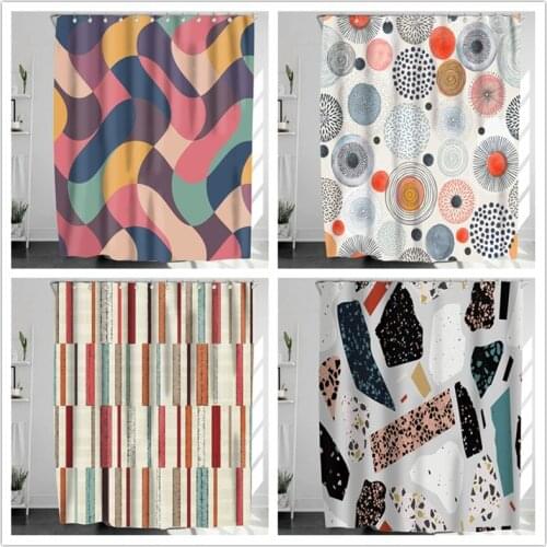 Art Painting Bathroom Curtains Polyester Waterproof Mildew Bath Shower Curtains Anti Peeping Bath Door Curtain 3d