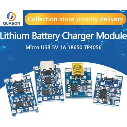 Type-c / Micro USB 5V 1A 18650 TP4056 Lithium Battery Charger Module Charging Board With Protection Dual Functions 1A Li-ion