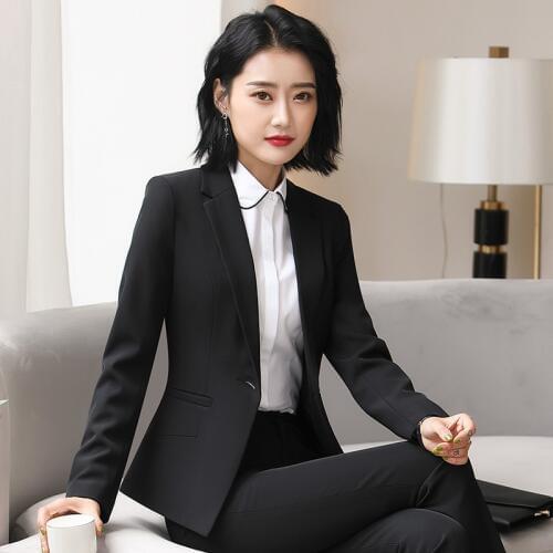 Ladies suit fashion casual lapel single button simple temperament trousers professional suit autumn and winter new two-piece