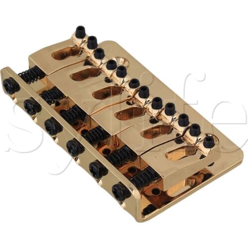 Golden Zinc Alloy 6 string Guitar Bridge for Electric Bass