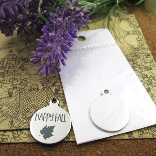 20pcs--"happy fall"stainless steel charms more style for choosing DIY Charms pendants for necklace