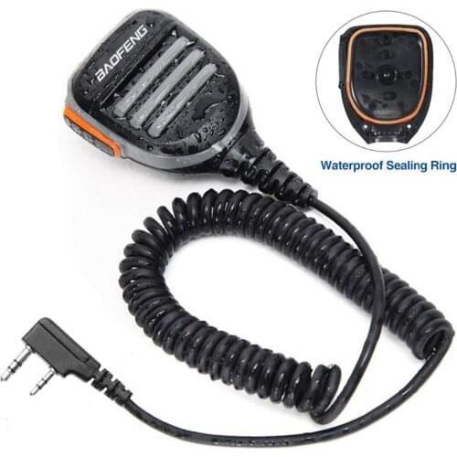 2 PIN Dual PTT Radio Speaker Mic Rainproof for BaoFeng UV-5R UV5RA BF-888s Two Way Radio