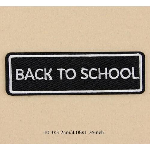 20pcs parches Bordado Back To School Saying Biker Badge Iron On Applique Jacket Patch For Clothing Patches Stage Patchwork Decor