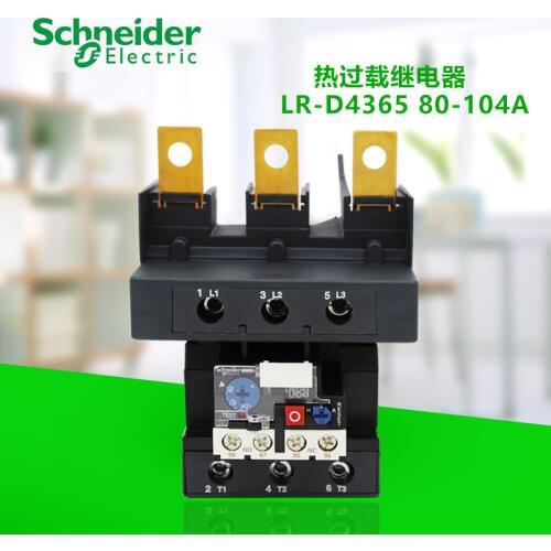 E Type 3-Pole Electrothermal Thermal Overload Relay , Setting Current: 80 - 104 A , Tripping Level: 10A Motor Protection LRD4365