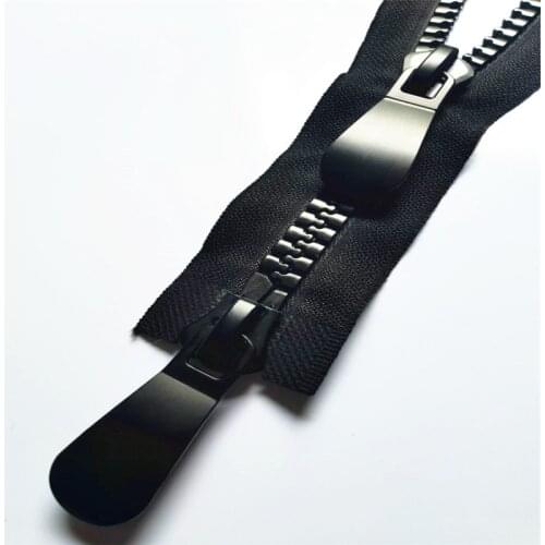 5pcs 60cm-120cm 15# Double head Resin Zippers Double Slider Single Puller Open-end Auto Lock Long Zip for Jacket