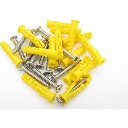 6*30 8*40 10*50 Plastic Expansion Wall Plug Screw Fixings +304Stainless Steel Self-Tapping Screws Fastener Hardware Kit