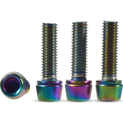 6pcs M5x18mm Disk Brake Rotor Bolts Titanium Mountain Bike Brakes Disc Rotor Screw Ultralight Bettery Bike Brake Accessories