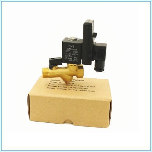 1/2" AC220V 1.6Mpa Electronic Drain Valve Timed Air Compressor Gas Tank Automatic 2-way Mayitr Durable Drain Valve
