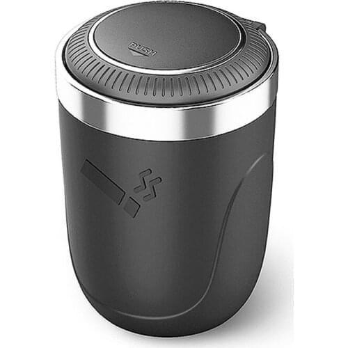 Car Ashtray with LED Light Push Type interior decoration creative multifunctional Auto Vehicle Cigarette Ashtray Holder Decor RV