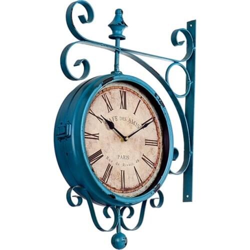 Oversized Double-sided Wall Clock Retro Large Nordic Electronic Wall Clock Digital Metal Zegar Scienny Home Decorations OO50WC