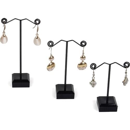 Black Clear Acrylic Stud Earring Jewelry Display Rack Stand Organizer Bouches Ornament Holder Hook Hanger Counter Case